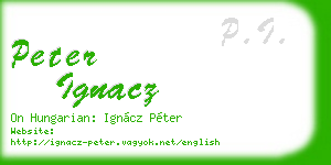 peter ignacz business card